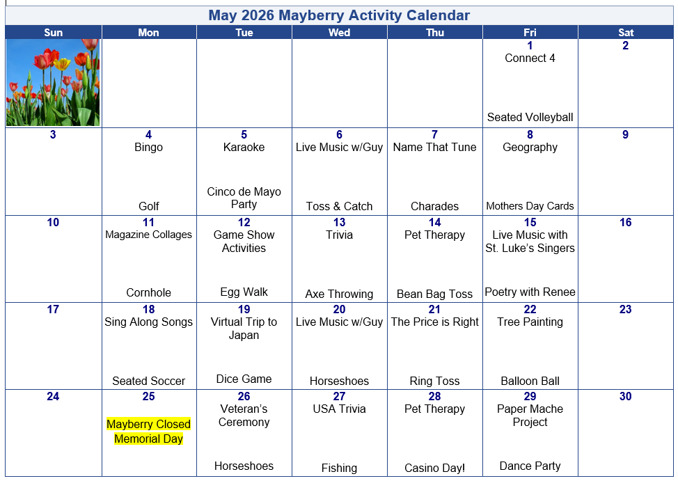 Activity Calendar